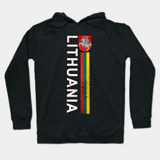 Lithuania Flag And Emblem Left Side Retro-Effect Hoodie